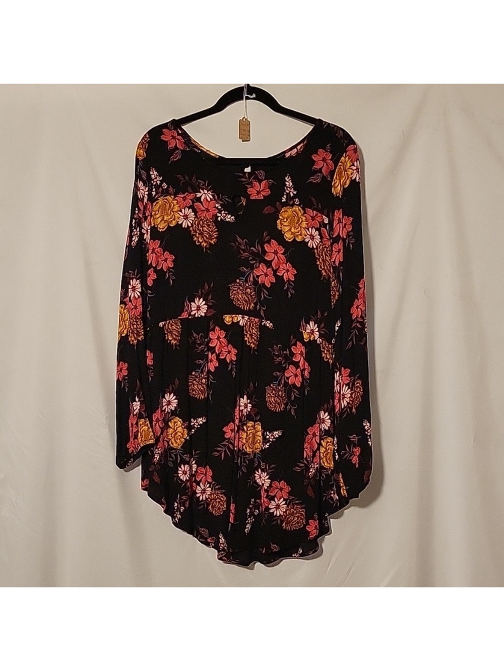 Torrid Dress Tunic Black with Floral Print
